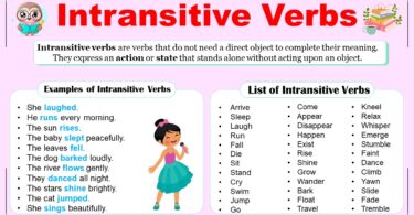 Intransitive Verbs Definition, Usage, and Examples