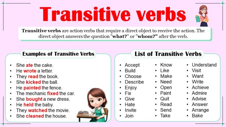 Transitive Verbs Definition, Examples, and Usage