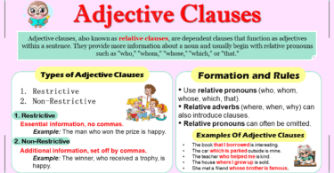 Adjective Clauses Definition, Usage with Examples