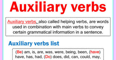 Auxiliary Verbs in English Grammar with Examples