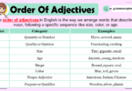 Order Of Adjectives, Usage with Examples in English