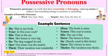 Possessive Pronouns in English