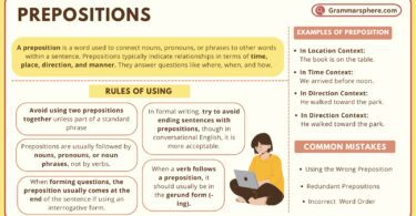 Prepositions in English