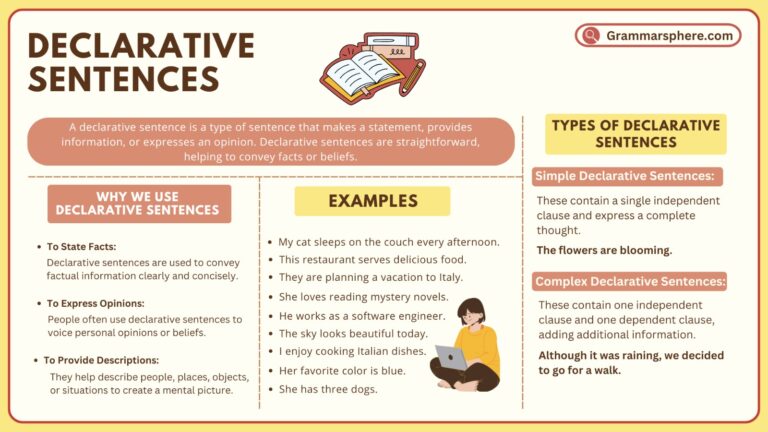 Declarative Sentences with Examples in English