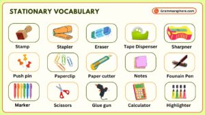 Useful Stationery Items and Office Supplies Vocabulary in English