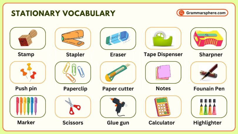 Stationery Vocabulary in English