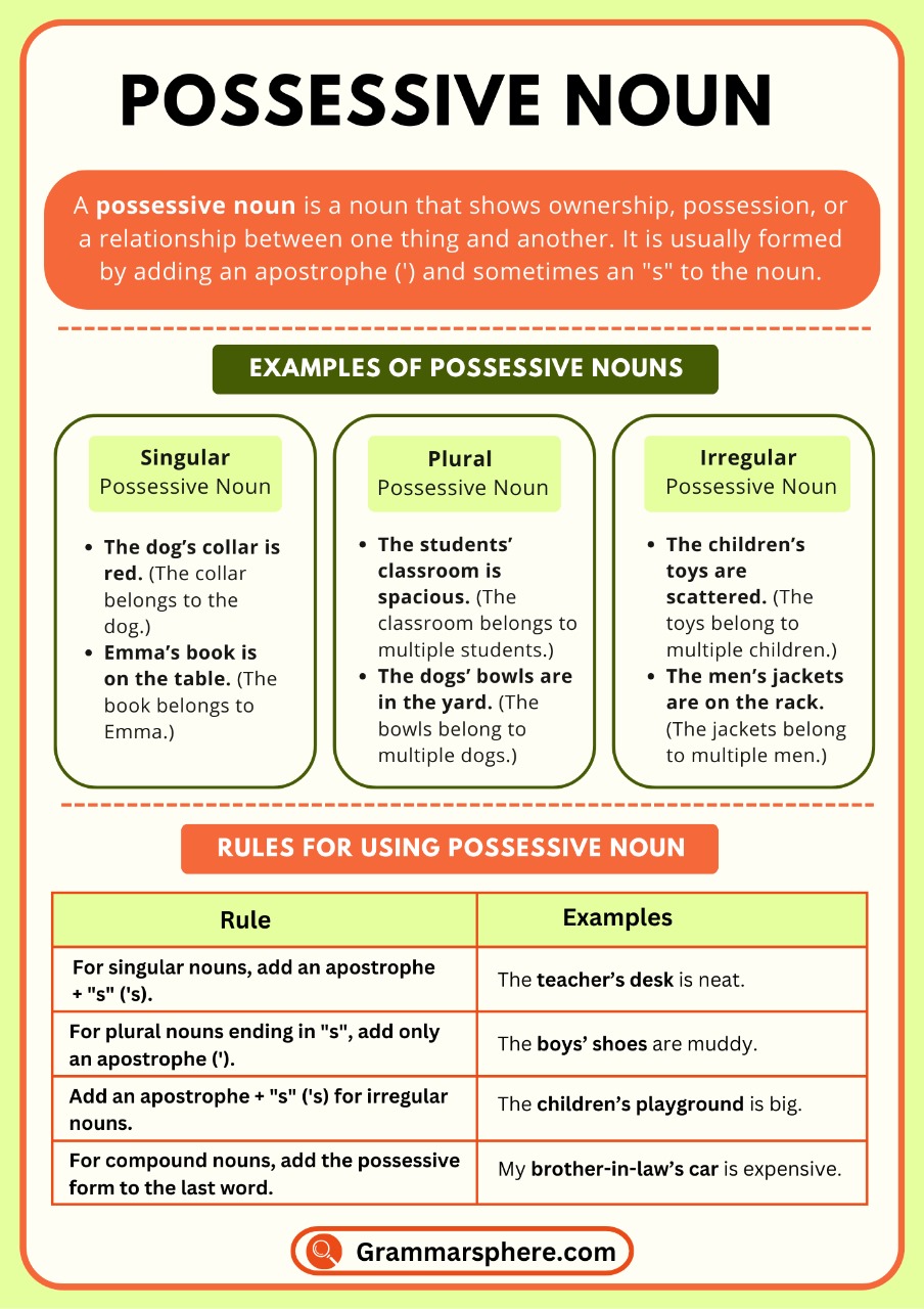 Possessive Nouns in English with Examples and Rules