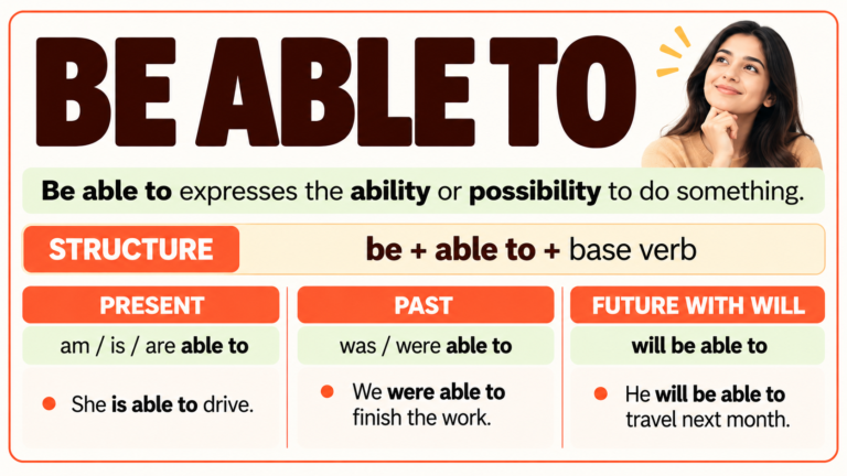 Be able to structure with present, past, and future examples