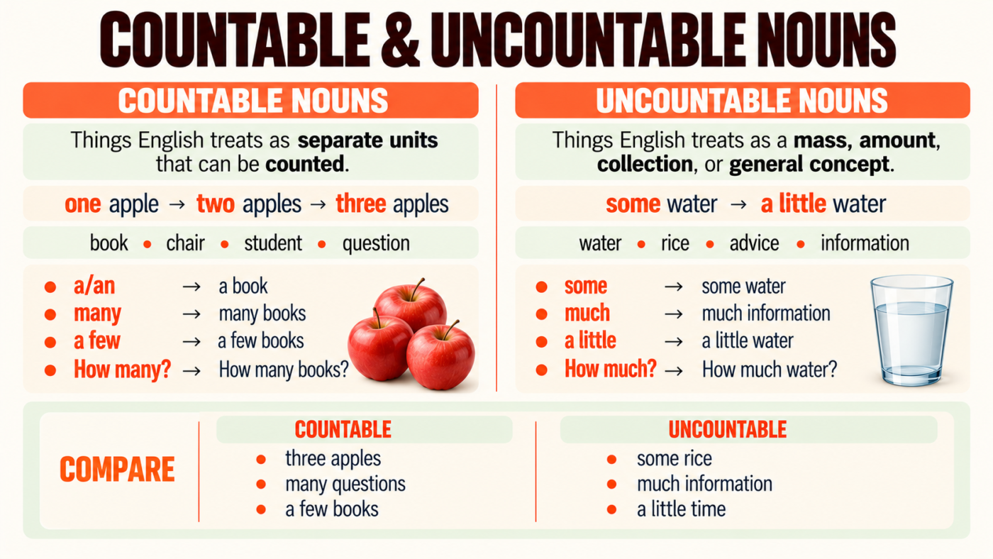 Countable and Uncountable Nouns: Rules & Examples